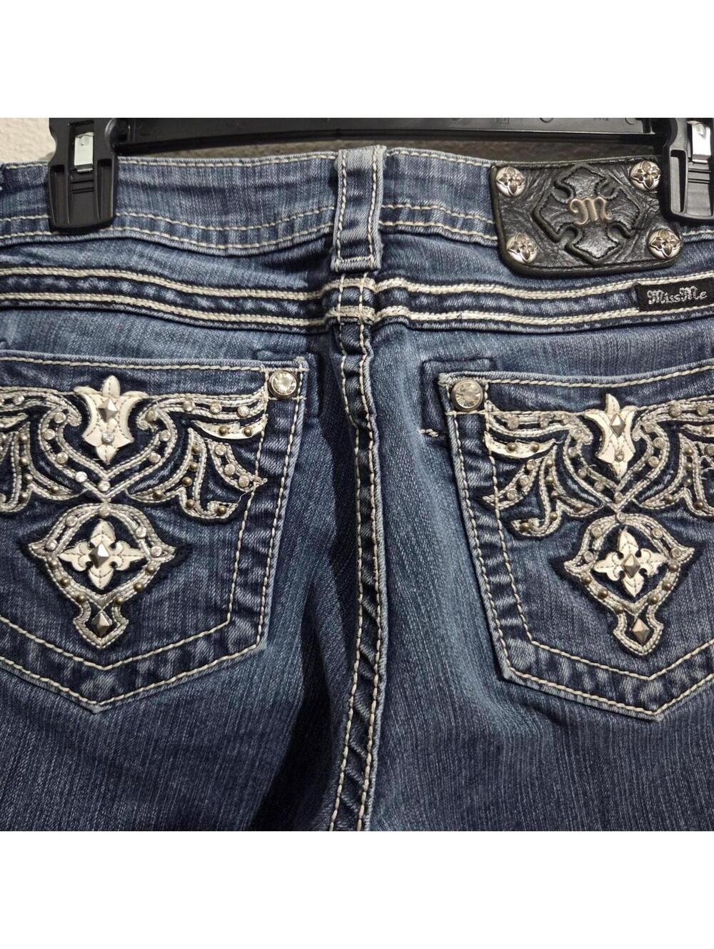 Miss Me Women's Blue and Navy Jeans - Picture 4 of 8